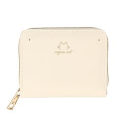☆ Cat Face IV ☆ Women's Round Billfold Wallet, Round Zipper Bi-fold Wallet, Compact Wallet, Mini Wallet, Folding Wallet, Purse, Wallet, Kids, Children, Elementary School Students, Junior High School Students, Girls, Adults, Women, High School Students