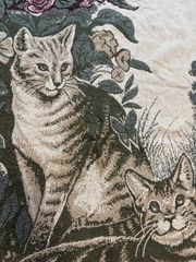 ナタリーレテ ゴブラン タペストリー ラグ ガーデン スローケット ねこ
