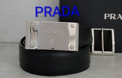 ○A3445 プラダ 三角ロゴプレート ベルト 36 | Mercari