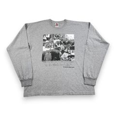 90s 00s キング牧師 ビンテージ Tシャツ ロンT 長袖 偉人 USA製 Dr. Martin Luther King 古着 y2k グレー XL 大きめ o-u-2505-001