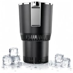 N◆Yomixo[2026 신등장]드링크 홀더 차 보냉 보온 -3°C?58°C 12V차 전용 냉온 컵 홀더 LED 온도 표시 터치 조작 블랙 | 이중 구조 저소음 설계
