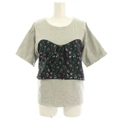 ケービーエフプラス KBF＋ アーバンリサーチ カットソー Tシャツ ONE グレー 紺 ネイビー 花柄 プリント 切替 レイヤード風 半袖 KP85-21T003 /HNのサムネイル