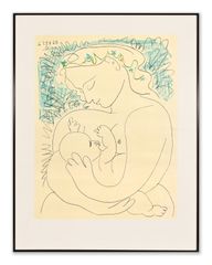 パブロ・ピカソ、母子像、希少な画集より、新品高級額装付、状態良好