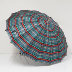 우산 MAEHARA 마에하라 미츠요시 상점 특선 USED품 황실 납품업자 체크 블루계 유니섹스 다마 호구시 직조 16개 뼈 55cm S4361