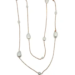 TIFFANY&Co. ティファニー バイザヤード バロック パール ロング ネックレス レディース K18ゴールド 750PG 中古