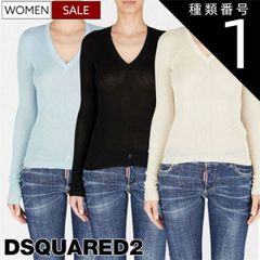 종류 1:XXS/크림 [정가 111,100엔(부가세 포함)] DSQUARED2 디스퀘어드 가벼운 겉옷 기분과 부드러운 촉감은 버릇이 되는 것 계약 코튼 V넥 니트 코튼 니트 스웨터 크림 블랙 블루 S75HA165