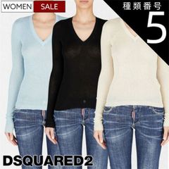 종류 5:L/크림 [정가 111,100엔(부가세 포함)] DSQUARED2 디스퀘어드 가벼운 겉옷 기분과 부드러운 촉감은 버릇이 되는 것 계약 코튼 V넥 니트 코튼 니트 스웨터 크림 블랙 블루 S75HA128S1