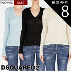 종류 8 : S / 블랙 [정가 111,100 엔 (세금 포함)] DSQUARED2 디스퀘어드 가벼운 겉옷 기분과 부드러운 촉감은 버릇이 될 것 계약 코튼 V 넥 니트 코튼 니트 스웨터 크림 블랙 블루 S75HA1254S18