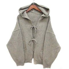 네스트 로브 nest Robe 파우더 W 후드 리본 가디건 2024AW 베이지 F 01243-1117