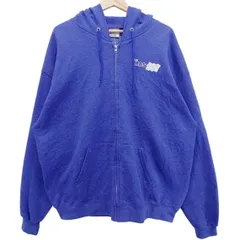 Champion チャンピオン フルジップパーカー XL ブルー 青 ECO AUTHENTIC 裏起毛 ワンポイントロゴ オーバーサイズ ビッグシルエット ジップフーディー 袖ロゴ ストリート 古着 メンズ ゆるだぼ アメカジ スウェット 秋冬コーデ