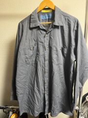 CINTAS 長袖ワークシャツ XL-LN グレー ビッグサイズ 古着