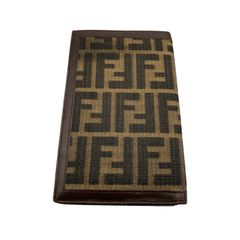 FENDI フェンディ ズッカ柄 ヴィンテージ 二つ折りキャンバスレザー 長札入れブラウン × カーキFENDI S.A.S. 1970〜1980年代 希少 オールドフェンディ カードスロット 長財布 カードケース マルチポケット 手帳 ウォレット