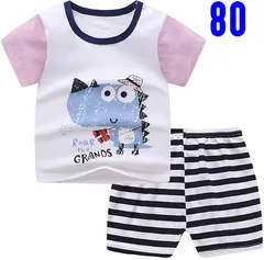 子ども服 T-シャツ半ズボンセット。子供服 ルームウェア・パジャマ 夏も春も子どもにピッタリ サイズ 80