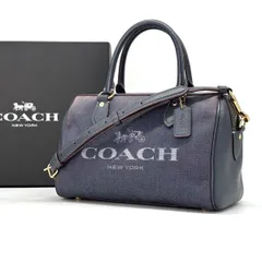 デニムが纏う品格】 COACH ミニボストン デニム ハンドバッグ ローアン