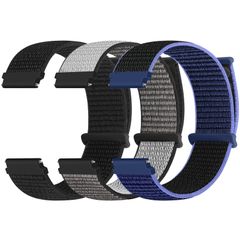 [Acortjl] 時計バンド 18mm 20mm 22mm クイックリリース ナイロン スポーツ ループ 時計バンド 調節可能 通気性 交換用ストラップ 女性用 男性用 3パック