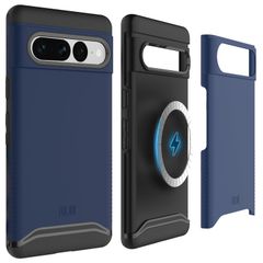 TUDIA「MagSafe対応・落下保護」Pixel 7 Pro 用 ケース、「Merge」二層構造防御 耐衝撃 滑り止め TPU Pixel 7 Pro 対応 携帯電話カバーバンパー - インディゴブルー