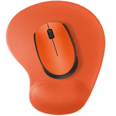 Audimi 小型マウスパッド リストレスト付き マウスマット 滑り止めゴムベース ノートパソコン PC オフィス 作業 ゲーム用 (オレンジ)