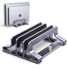 UGREEN ノートパソコンスタンド 縦型 3台収納 幅調整可能 アルミ合金製【3-Slot】