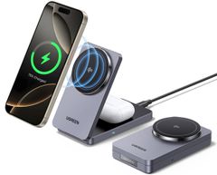 UGREEN MagFlow Qi2 ワイヤレス充電器 MagSafe充電スタンド 折り畳み マグセーフ充電器 最大15Ｗ高速出力 マグネット式 角度調整 合金質感 薄型軽量 iphone17/16/15/14/13/12シリーズ、AirPods P ...
