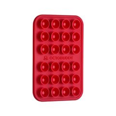 【新品】 OCTOBUDDY クラシック - シリコン吸盤スマホケース 粘着マウント - ハンズフリー、自撮り&ビデオ用の強力なグリップホルダー - iPhoneとAndroid対応 - 約5.7cm × 8.3cm、レッド 0