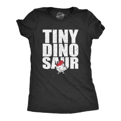【送料無料】 クレイジードッグTシャツ レディース Tシャツ トップス Womens Tiny Dinosaur T Shirt Funny Small Chicken Rooster Joke Te