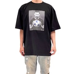オリジナル ビッグ Tシャツ メッシ サッカー ワールドカップ アルゼンチン代表 FW インテルマイアミ パリサンジェルマン バルセロナ バロンドール 黒 ブラック 2XL(3L) 3XL(4L) 4XL(5L) 5XL(6L) オーバーサイズ ユニセックス