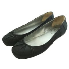 Prada Satin Pleated Accents Flats, size 34.5, Black /SS ■OS