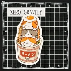 M305　猫と食べ物防水ステッカーZEROGRAVITY