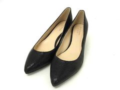 COLE HAAN コールハーン リザード型押しレザー ヒール パンプス 表記サイズ 5 1/2 (約22.5cm) 靴 シューズ ブラック系 DP3388