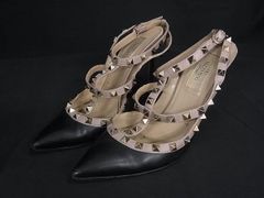 プラダ パンプス サンダル パテントレザー 38 PRADA プラダ パテントレザー リボン ヒール サンダル 靴 表記サイズ
