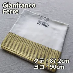 GIANFRANCO FERRE スカーフ イラスト柄 白 黄 大判 絹100％ イタリア製