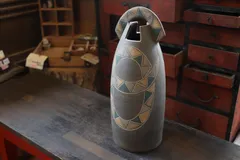 丹波焼　市野悟窯 市野哲次作　花器 GMJI38◯市野悟窯 市野哲次 丹波焼 花瓶 陶器 現代陶芸 丹波篠山 作家