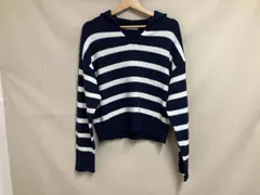 PONT DE CHALONS ポンデシャロン 長袖ニット Vネック ボーダー サイズFREE ネイビー