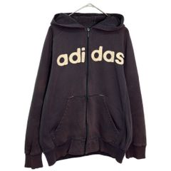 00年代 adidas アディダス フルジップ フェード スウェットパーカー スポーツ ネイビー(メンズ M)中古 古着 Y7998