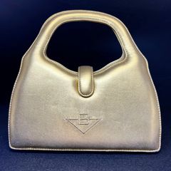 ボッテガヴェネタ　ゴールドレザーミニハンドバッグ　新Y8-0814☆大