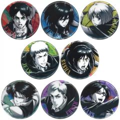 [Used] Badge/Pin Set of 8 Attack Titan HoloEYE Can Badge