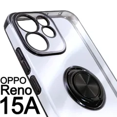 OPPO Reno15A スケルトン リング スマホケース ブラック