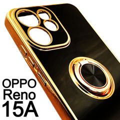 OPPO Reno15A　スマホケース　リング付き　ブラック
