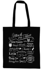 [Used] Bag (Character) Character Name Motif Line Art Tote Bag Attack Titan"