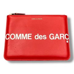 参考上代28,600円 未使用 COMME des GARCONS Logo pouch ロゴポーチ 小物入れ 財布 ウォレット コムデギャルソン SA5100HL レッド F （1053MG）