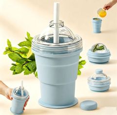 【2点セット】折りたたみシリコン製氷カップ 325ml 大容量 吸盤付き アイスボールメーカー ドリンクカップ 食品グレード