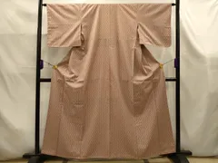 平和屋着物■上質な小紋　紬地　竹　正絹　逸品　AABK5941sx