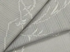 平和屋着物＊夏物　森英恵・HANAE MORI　小紋　縞紋紗　枝葉文　洗える着物　AABL1470st
