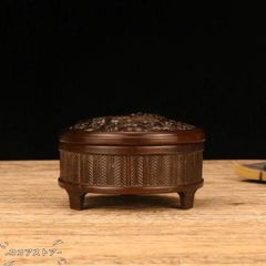 동기 대나무 편문 부각 용문향로 향도구 공예품 미술품 입상