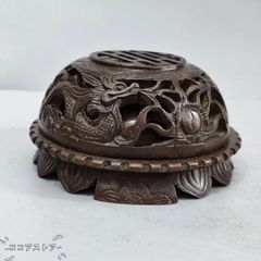 연꽃 화로 워터마크 조각 꽃꽂이 용봉개 가오리 향로 다도구 향도구 공예품 미술품 입상