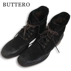 イタリア製 BUTTERO ブッテロ B1101 秋冬 スエード レザー レースアップ ブーツ Sz.41 メンズ 黒