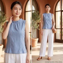 BEIGE ベイジ【4】ノースリーブニット 白 リボン オトナの魅力 通勤 