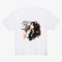 中森明菜 AKINA NAKAMORI グラフィックTシャツ プリントTシャツ 半袖 歌姫 マイク アート ホワイト【220white】