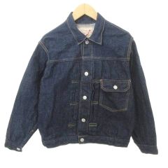 오아스로우 orslow 506BB 데님 재킷 무지 짧은 길이 포켓 두꺼운 XS 사이즈 블루 블루
