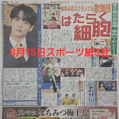 匿名配送！送料込み！  8月15日 朝刊　 スポーツ紙全5社